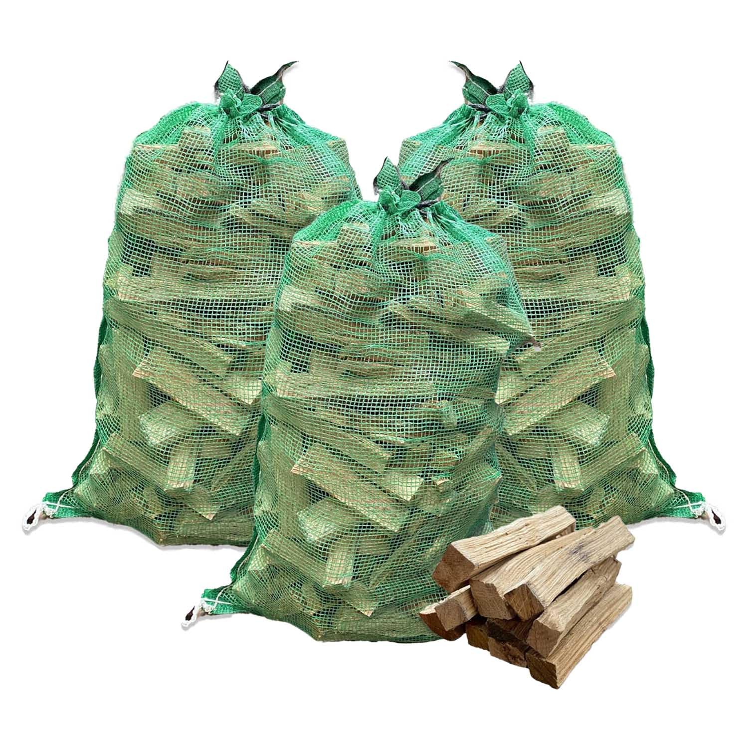 3 x 25L Net Warma Oak Wood Pizza Kindling Kiln Dried Hardwood Little Logs 75L - Ready to Burn - Suitable for Ooni Uuni Nero Dellonda Portable Pizza Ovens Firewood Multi Fuel Stove Chimenea Open Fires
