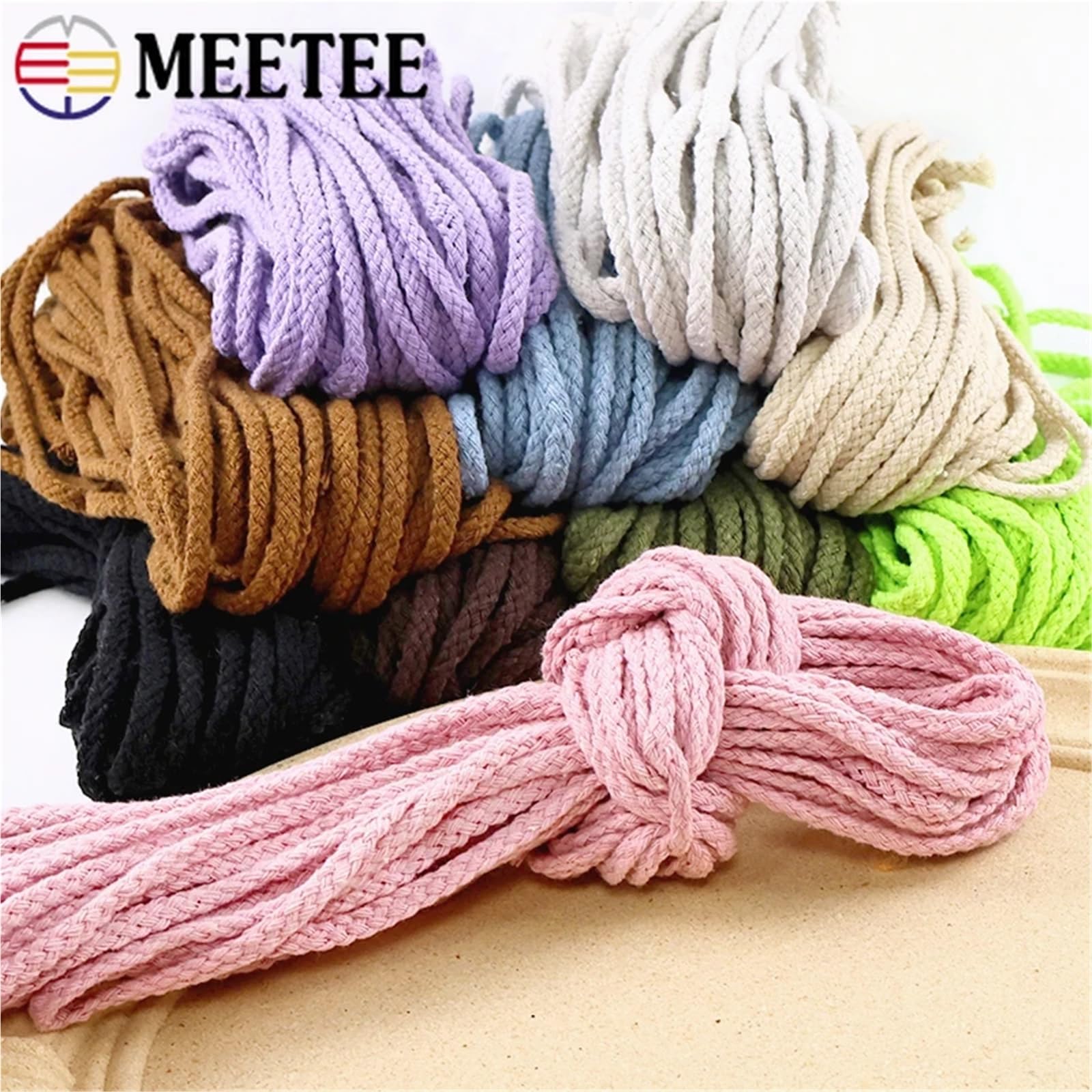 Corda in cotone macramè per fai da te, corda intrecciata resistente e durevole per progetti di annodamento, tessitura e sospensione, ideale per decorazioni domestiche e progetti artistici