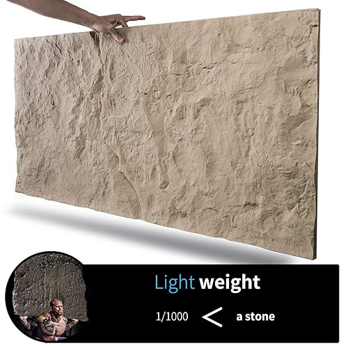 Miniatura 7 de Art3d Stone Texture 3D Wall Panels, 4-Pack PU Wall Panels for Interior Wall Decor, 24" x 48", Stone Yellow