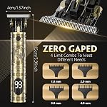 Hair Clippers for Men, Professional Electric Haircut Kit, Zero Gapped Clippers, Beard Trimmer Cordless Rechargeable T-Blade Hair clipper (Gold)