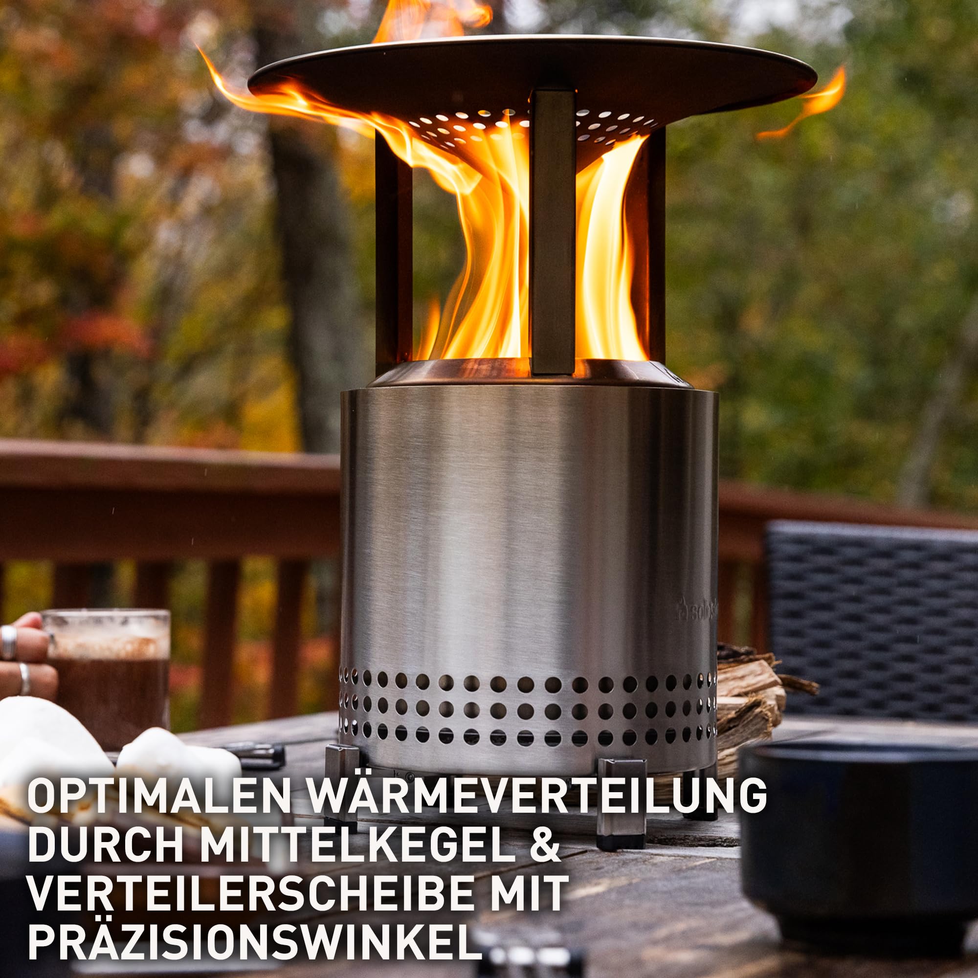 Solo Stove Mesa XL Wärmeverteiler | Erweitert den Wärmeradius um 60 cm, Outdoor Heizstrahler, Robustes Tischkamin Zubehör mit Tragetasche, Bis zu 14°C mehr Wärmer Edelstahl, Dm.: 26,7 cm, 3,2 kg