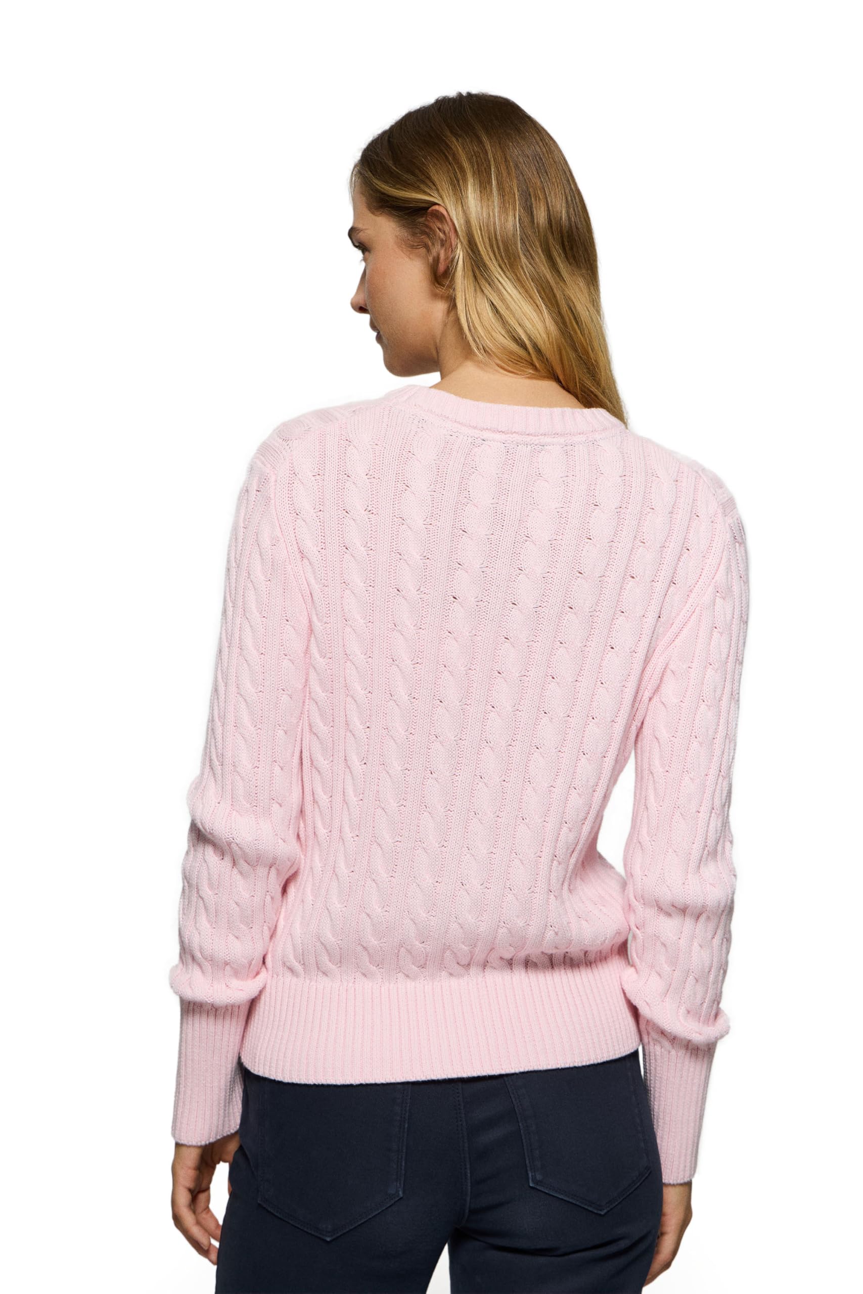 Polo Club Zopfpullover mit gesticktem Rigby Go-Logo - Damen - 100% Baumwolle