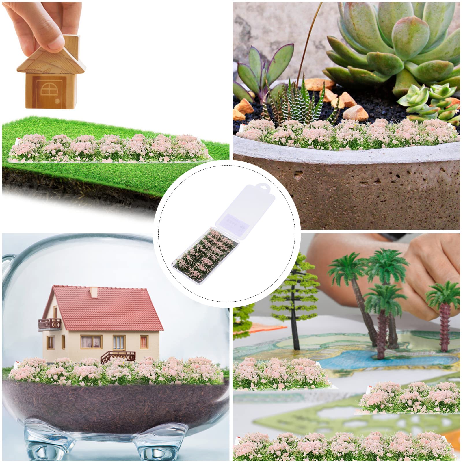 Kunstrasen Mini-Blütentrauben – Für Diorama, Modellbahn, Sandtisch, Bonsai-Deko (1 Schachtel)