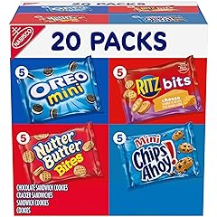 Nabisco Classic Mix Variety Pack, OREO Mini, CHIPS AHOY! Mini, Nutter Butter Bites, RITZ Bits Cheese, School Snacks, 20 - 1 oz Snack Packs