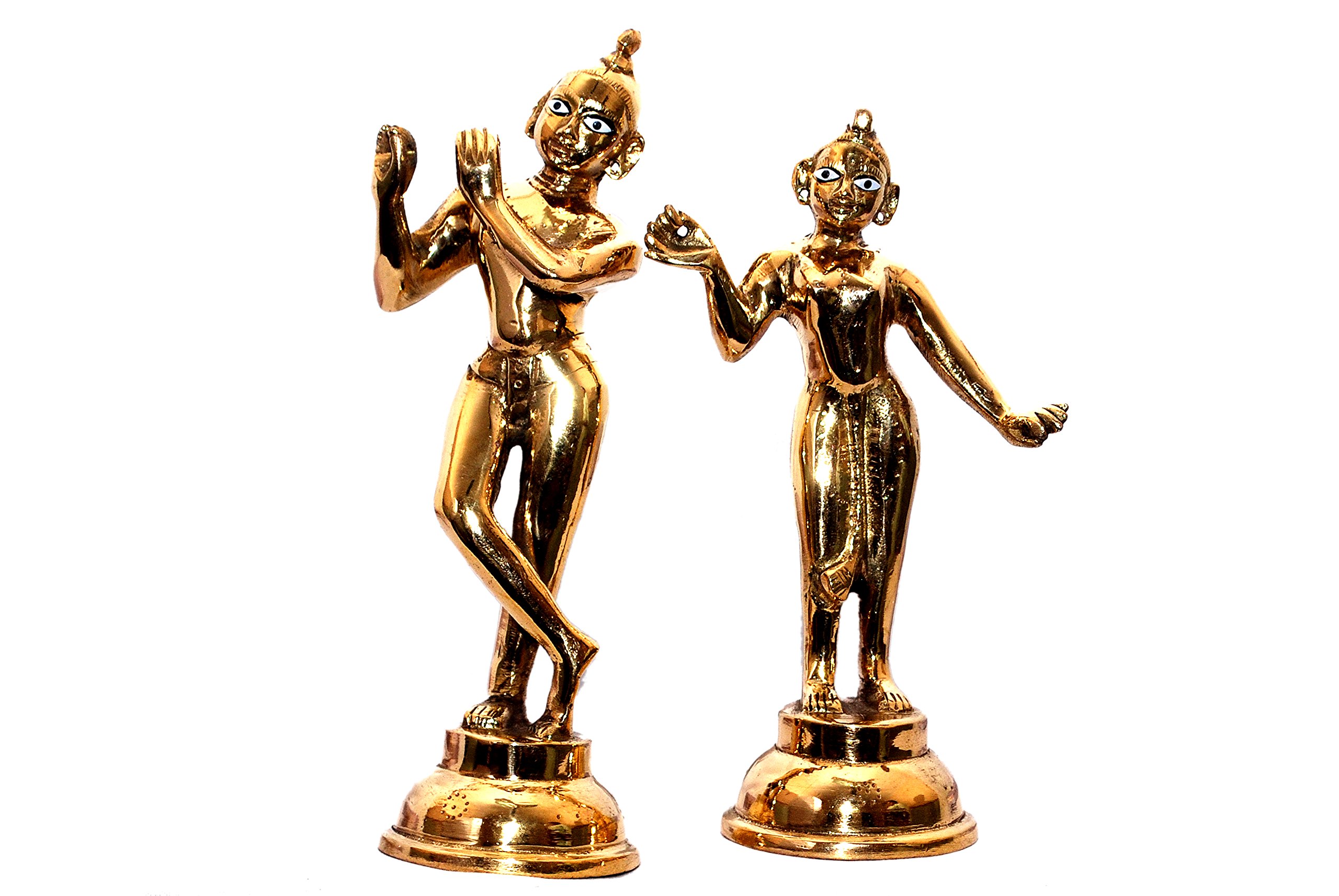 Vrindavan Bazaar Radha and Krishna Brass Deity 6 Inch