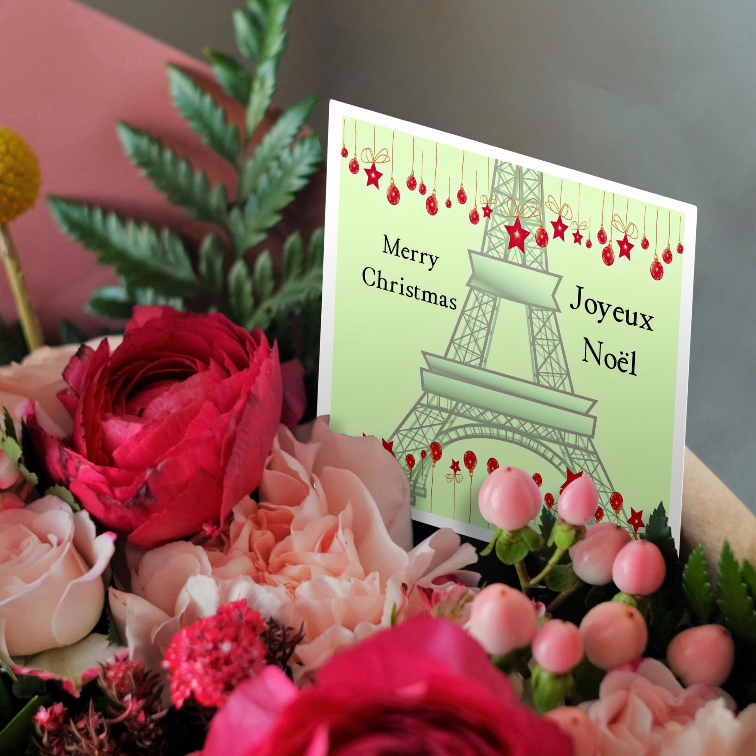 Amazon.com: Joyeux Noel - Merry Christmas in French - Eiffel Tower