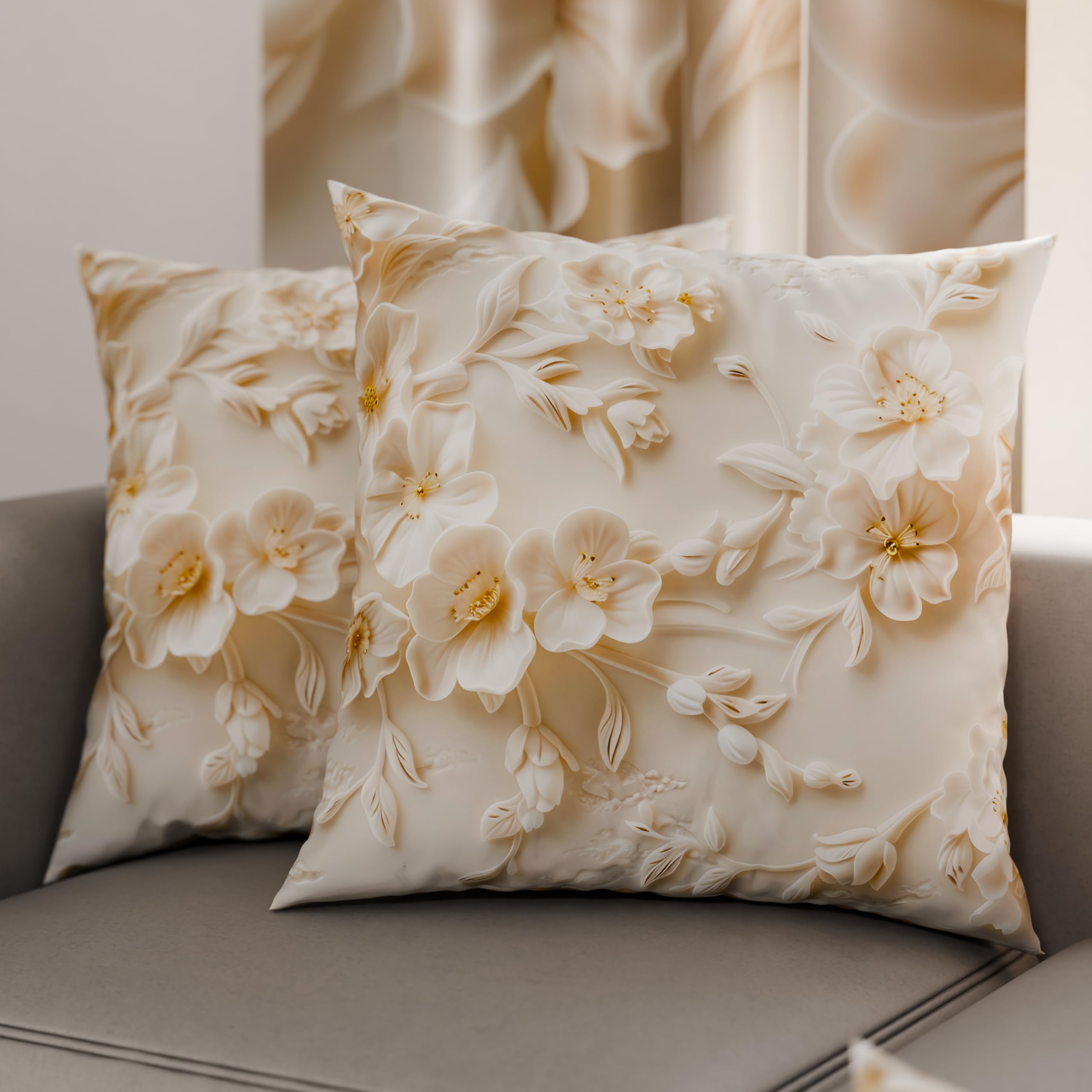 PETTI Artigiani Italiani - Coppia di Federe Cuscino 80x80 cm in Microfibra, Cuscini Arredo Camera da Letto, Divano, Salotto, Set 2 Fodere Copricuscino, Federa Floreale 06 10, 100% Made in Italy