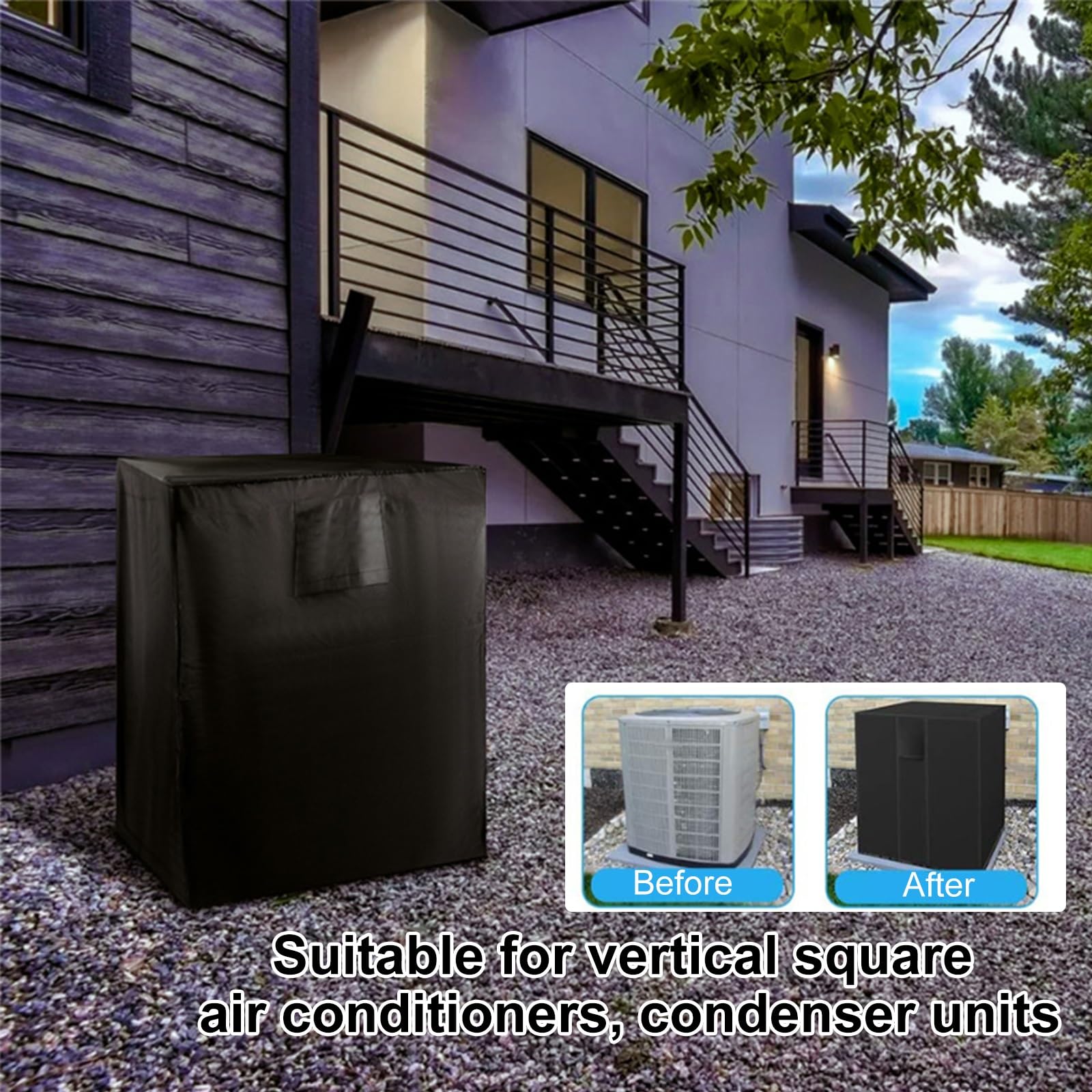 Copri Condizionatore da Esterno in Tessuto Oxford, Copertura Condizionatore Esterno, a Condizionatori da Esterno di Grandi Dimensioni(92x92x99cm/36x36x39in)