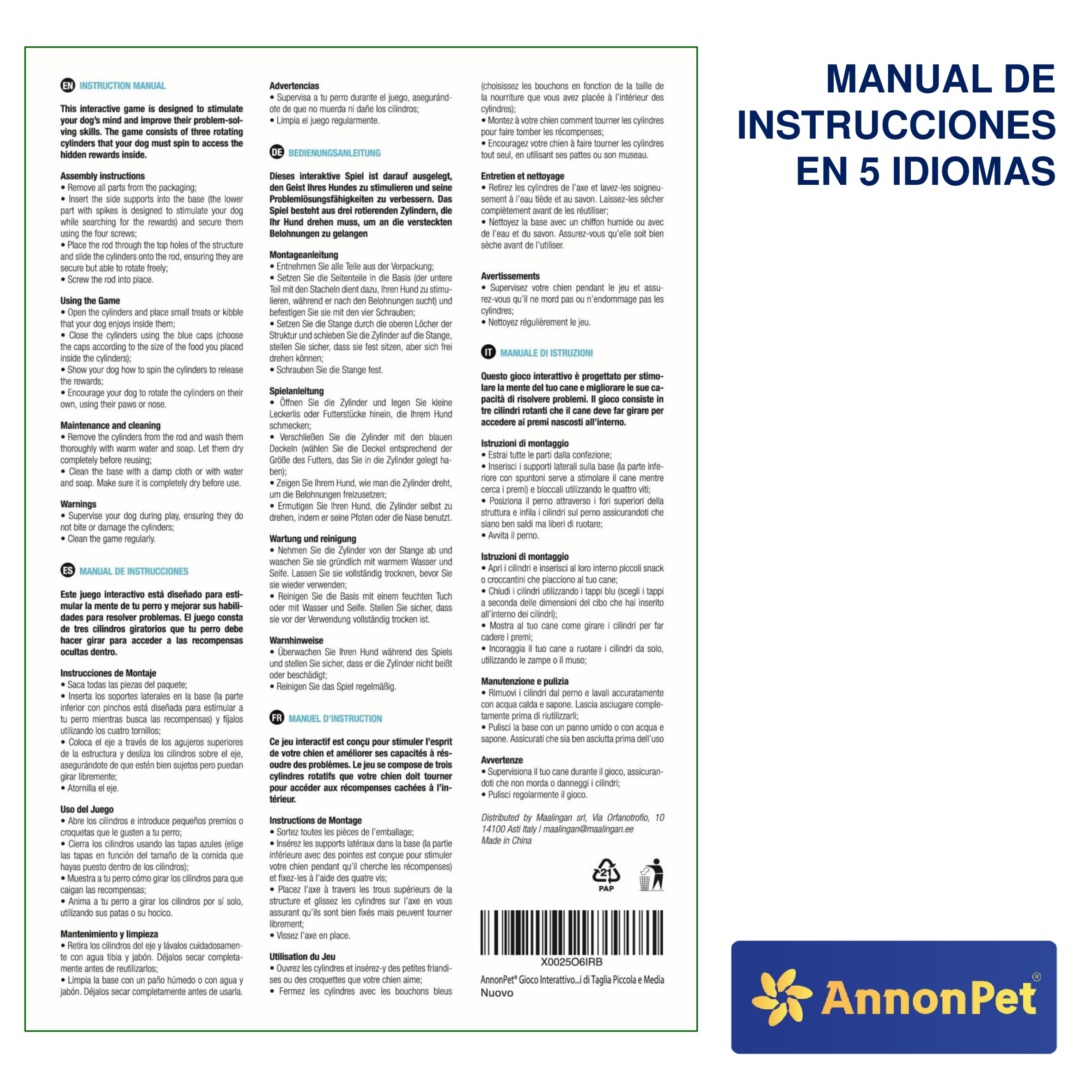 Juego interactivo para perros – Estimula la mente de tu perro con cilindros giratorios, juego inteligente para entrenamiento mental, rompecabezas para perros de talla pequeña y mediana