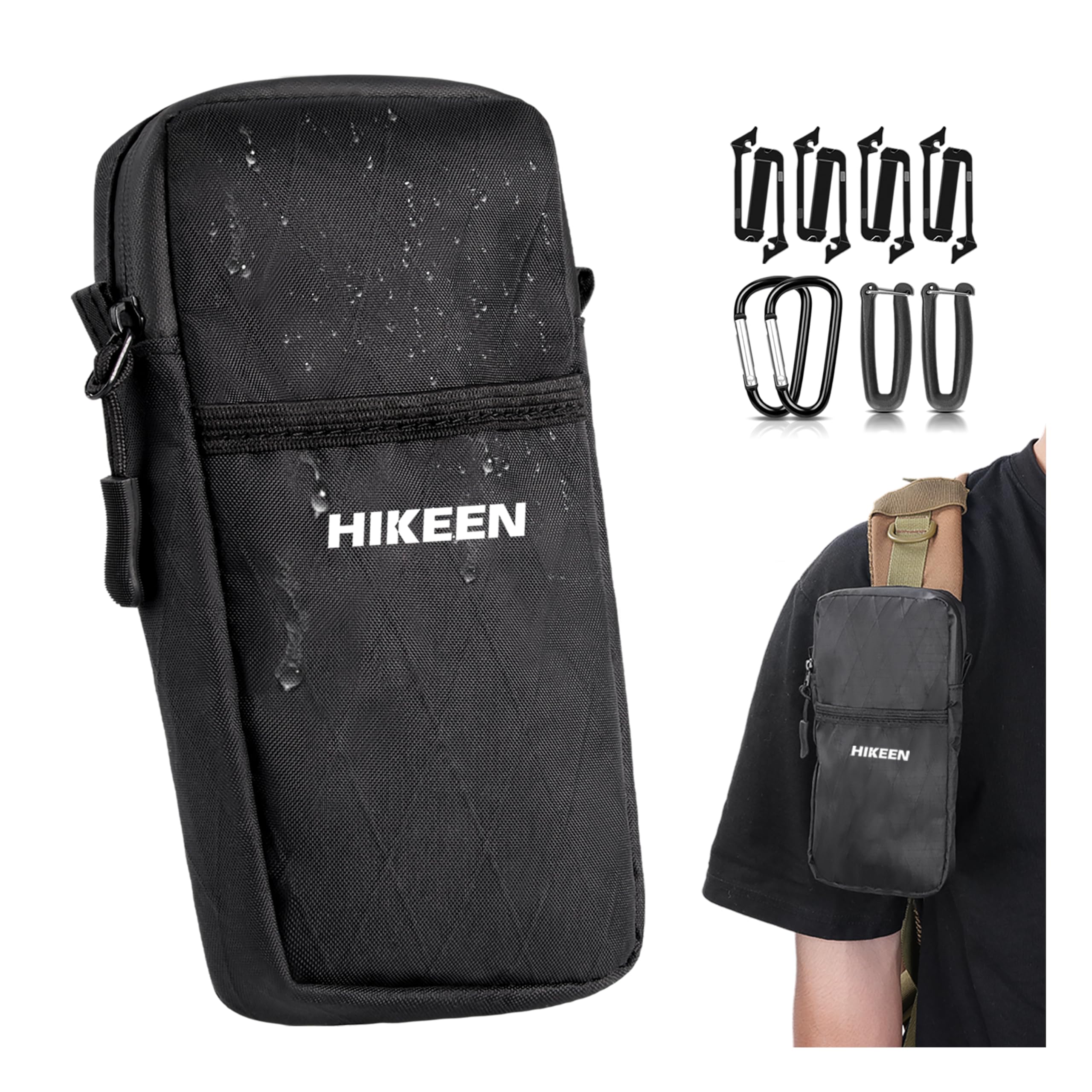 Hikeen X-Pac Backpack Strap Phone Pouch with Carabiner