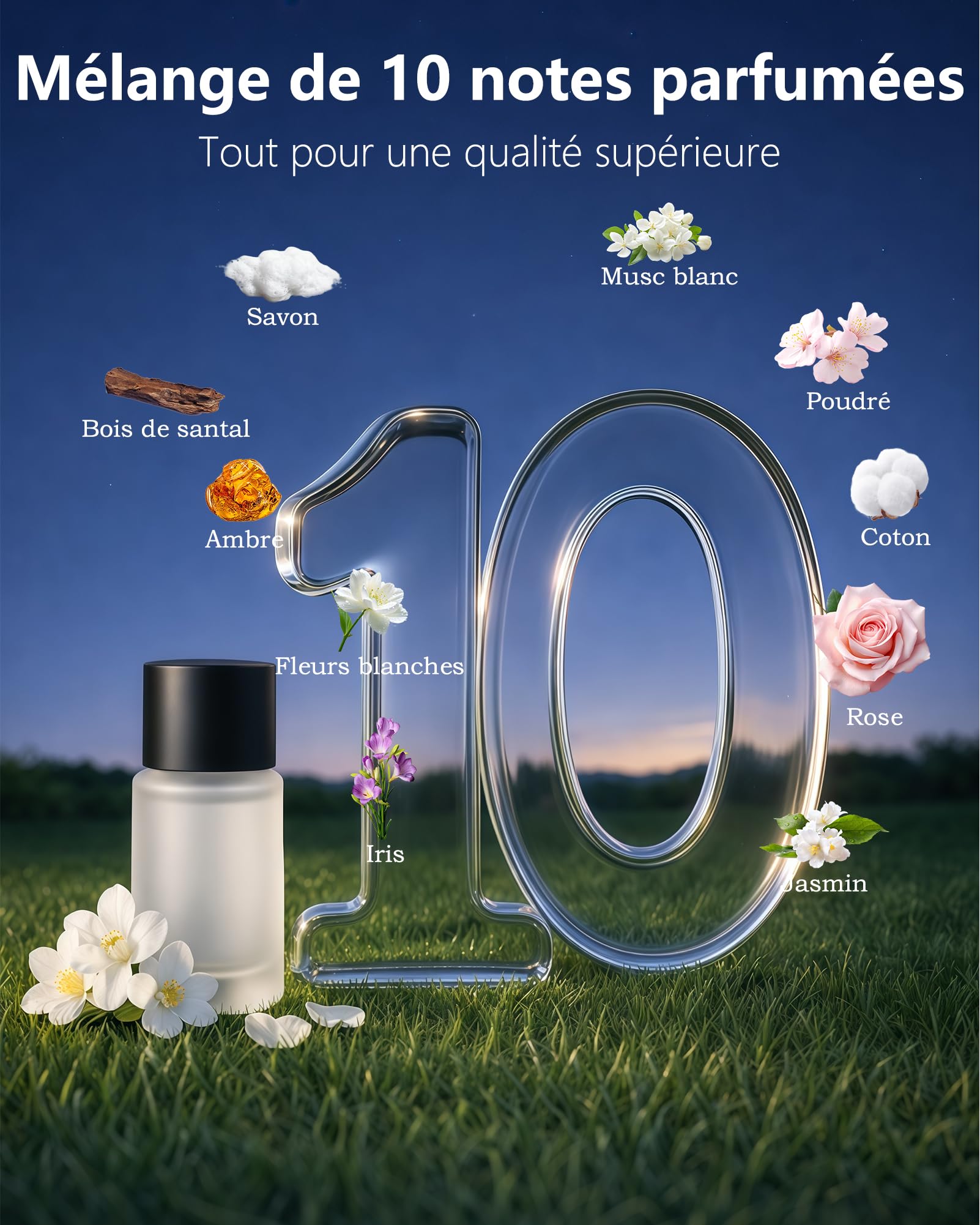 Électrique Diffuseur Voiture avec 3 parfums (Colognee/Style Parisien/Hiltonn), Diffuseur Électrique, Atomiseur Ultrasonique, 3 Modes, On/Off Automatique, Batterie Intégrée, Diffuseur d'Arômes CFK-3Z