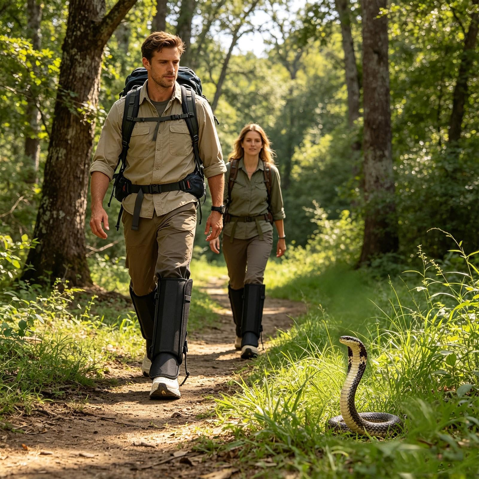 Generisch Protection serpent pour les jambes - 2 pièces pour l'extérieur - Guêtres serpent pour la randonnée, la pêche, l'escalade, le camping, le travail, le jardin, la cour