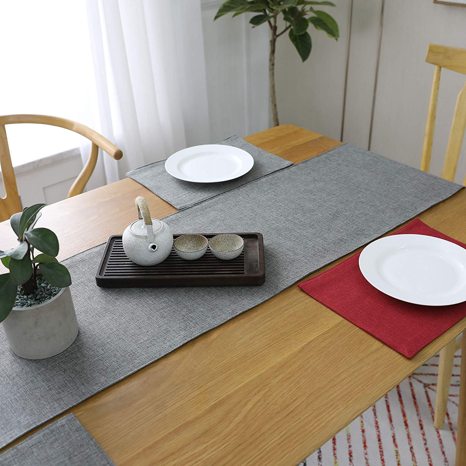 テーブルランナー Khooti Amazon｜Khooti両面ウォッシャブルポリジュートテーブルランナー耐熱