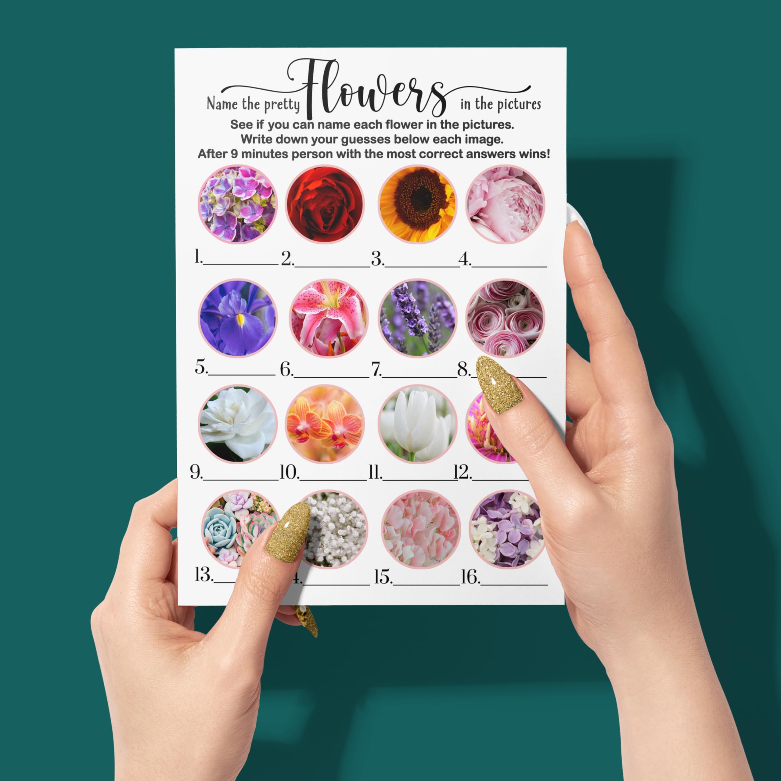 Paper Clever 'Guess The Flowers' Bridal Shower Game – 25 Trivia Cards With Answer Key, Wedding Shower Activity - View #7
