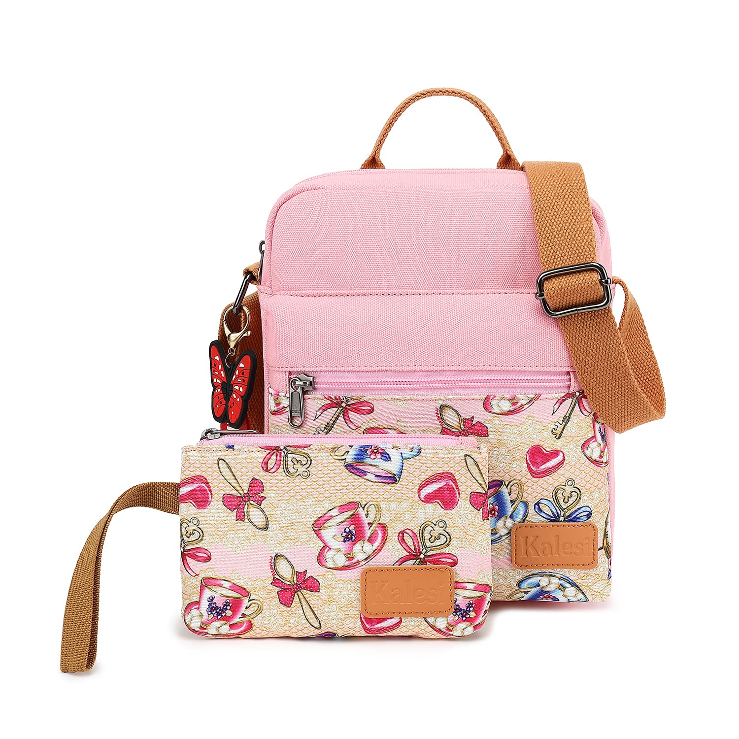 Kalesi Small Canvas Crossbody Bag and Purse Set for Girls and Women | for Girls