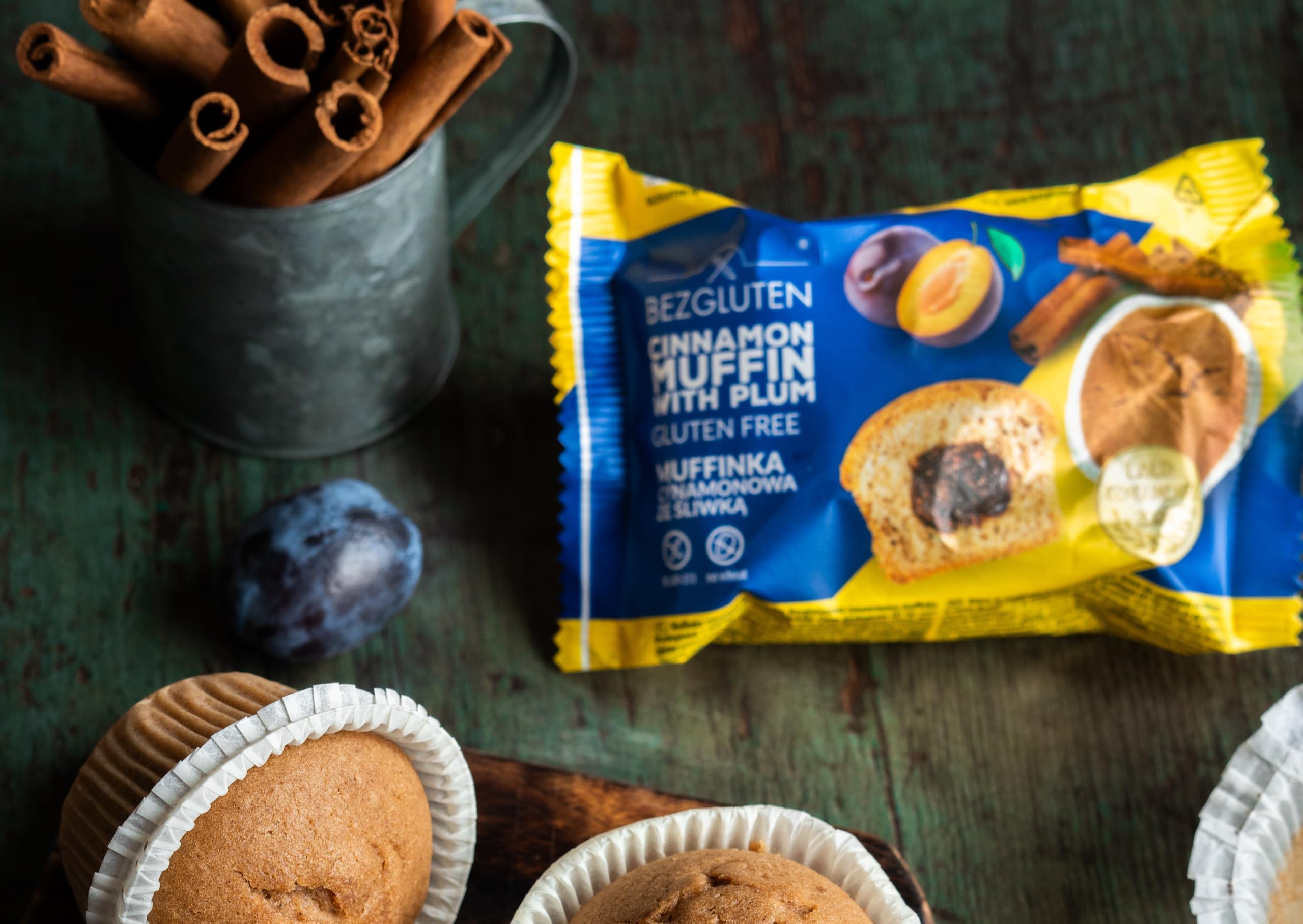 Bezgluten Zimt-Muffin mit Pflaume, Glutenfrei, Weizenfrei, Muffin 60g