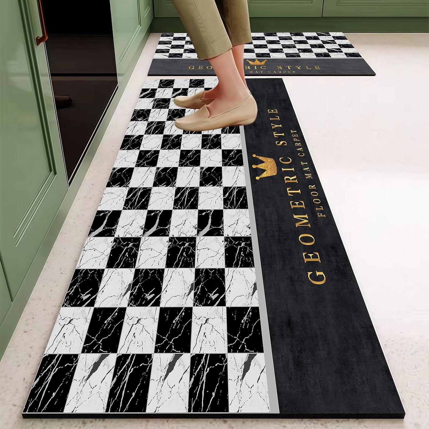 Dratal Durable Non-Slip Kitchen Mats - Set of 2 Anti-Fatigue Floor Runners with Rubber Backing, Quick-Absorbing Washable Rugs for Indoor & Outdoor Use (120 X 40cm & 60 X 40cm) (DR-06) — Amazon image 9