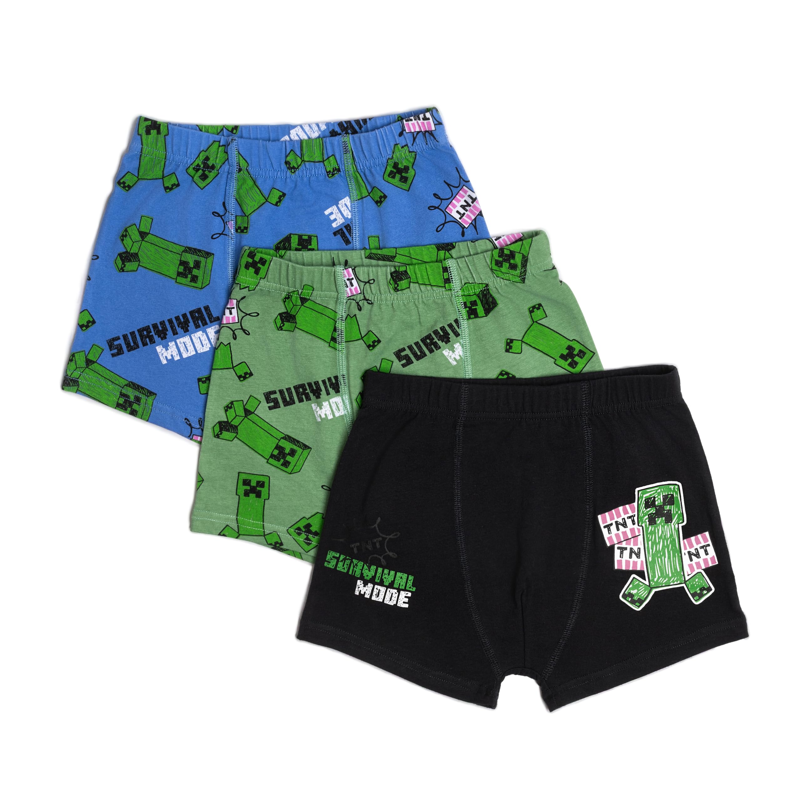 Minecraft Boys Boxers Briefs Shorts Trunks Underwear Multipack 3 Pack Kids Creeper 13-14 Years Multicolor