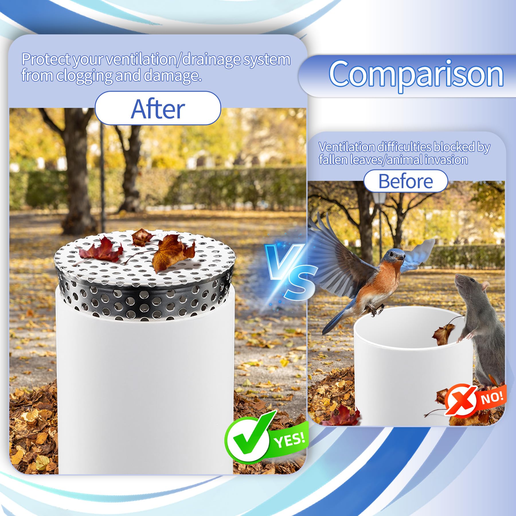 PATIKIL Filtro Per Grondaia 2, 2pz Filtro Tubo Scarico In Acciaio