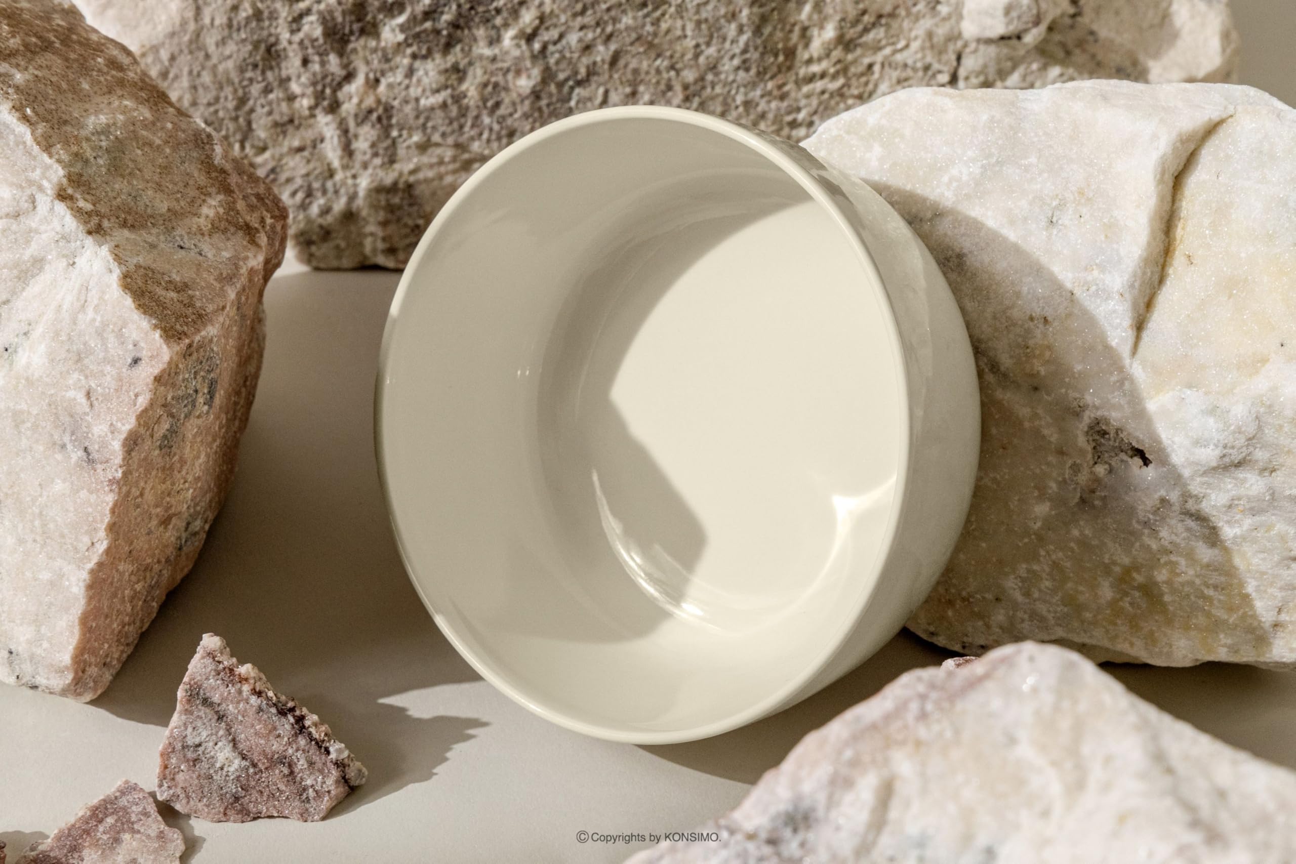 konsimo. VICTO Bol Service pour 6 Personnes - Bol Soupe - Bols petit Déjeuner - Passe au Lave-vaisselle Micro-ondes - Bol a Salade - Assiette a Salade - Grand Bol Petit Dejeuner - 14,5 cm - Beige