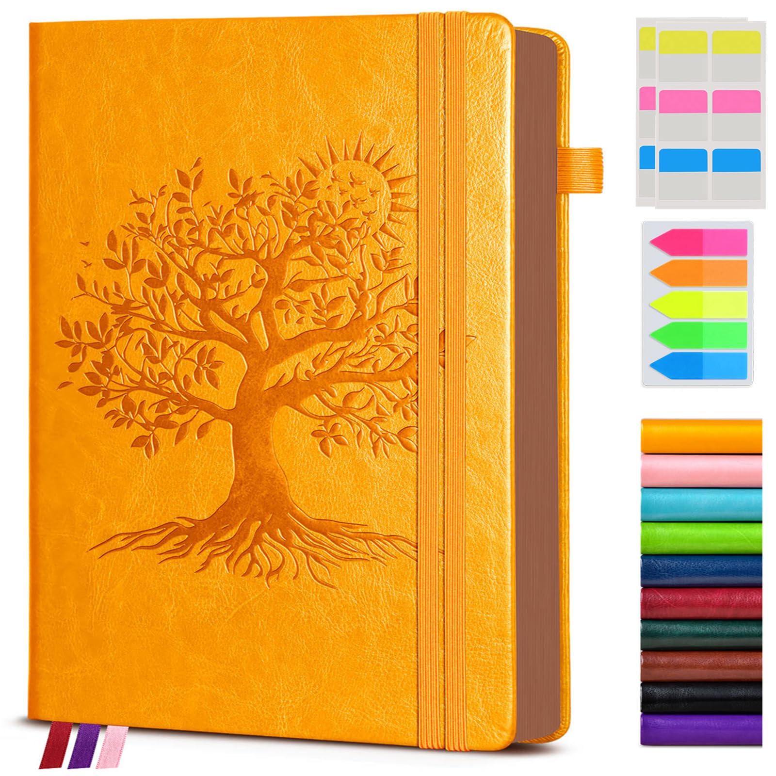 PAIBAS Lined Journal Notebook with 300 Page Numbered Pages, Vintage Leather