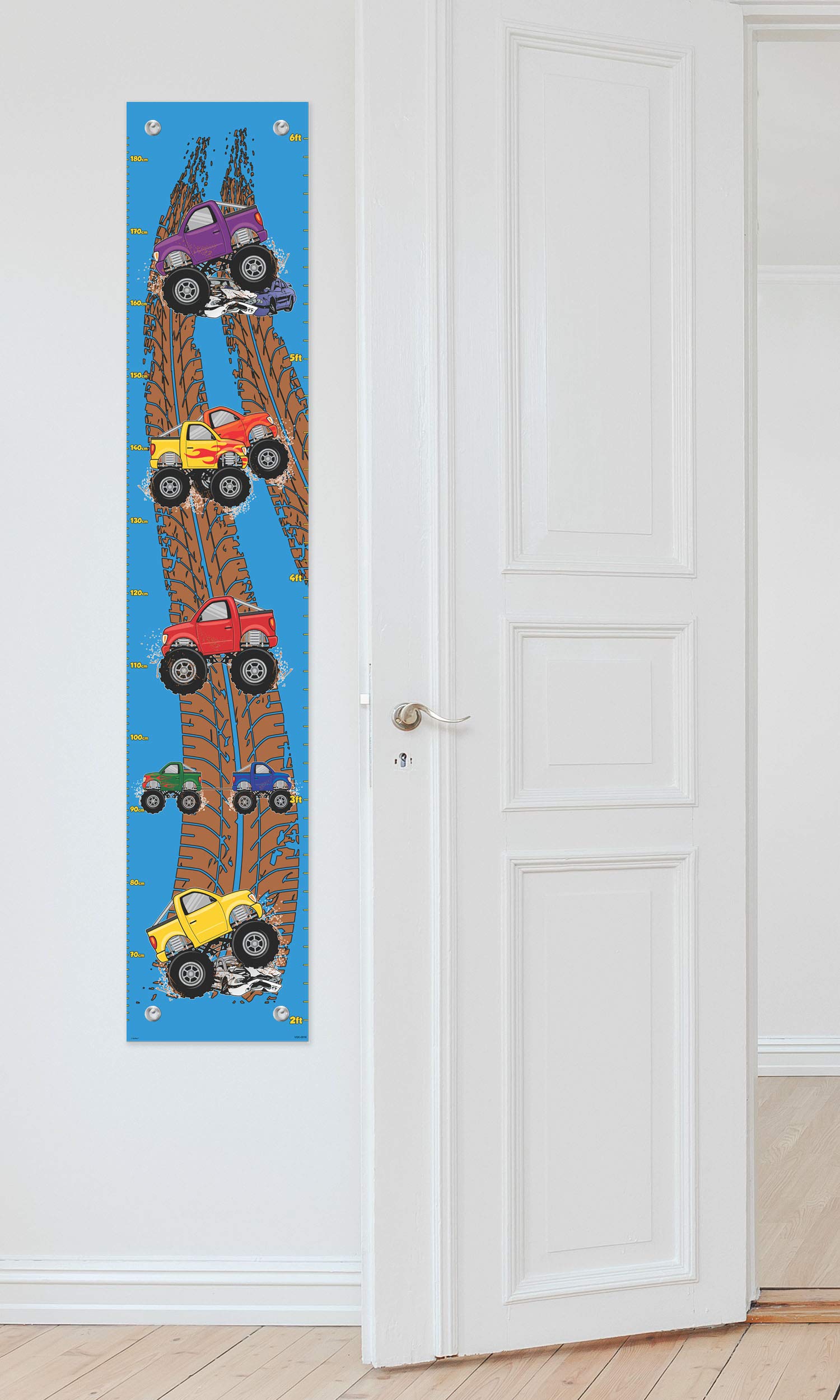 Kid Room Decor Monster Truck Growth Chart for Boys Measurement Chart Kids Mud Truck Growth Chart