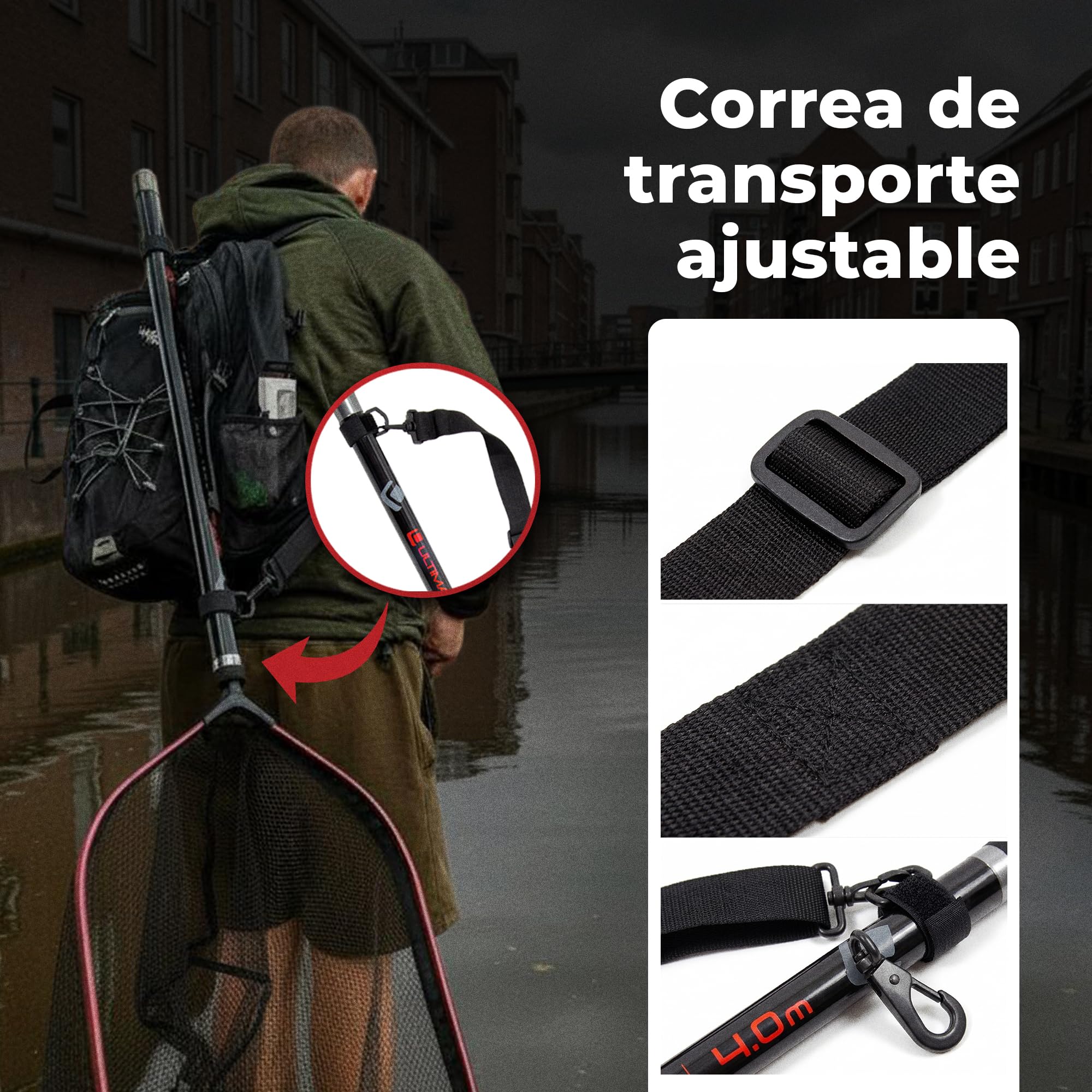 Ultimate Streetfishing Sacadera + Mango Telescópico 4.00m - Sacadera De Pesca