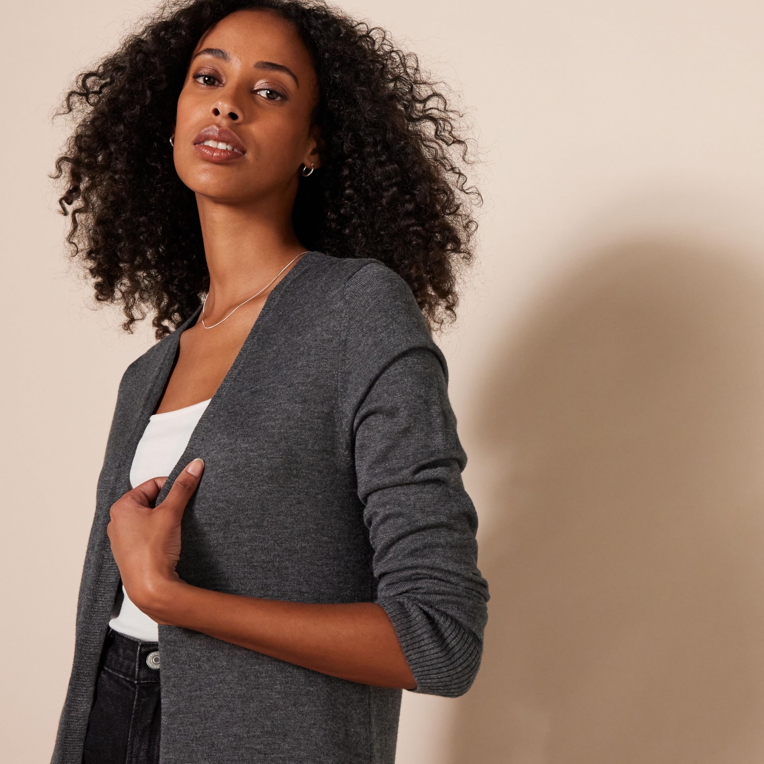 Amazon Essentials Cardigan Leggero Aperto sul Davanti (Disponibile in Taglie Forti) Donna