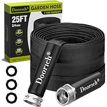Garden Hose, Lightweight, Ultra Flexible, Durable, Kink-Free Water Hose - Made of TPU, Drinking Water Safe Material, Non-Shrinking, Easy to Store, All-Weather, Black 25 FT