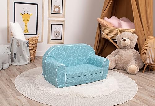 Miniatura 2 de DELSIT Sofá para bebé y para niños  Hecho en Europa para niños, 2 en 1 Flip Open Foam Sofá doble  Sofá plegable para niños