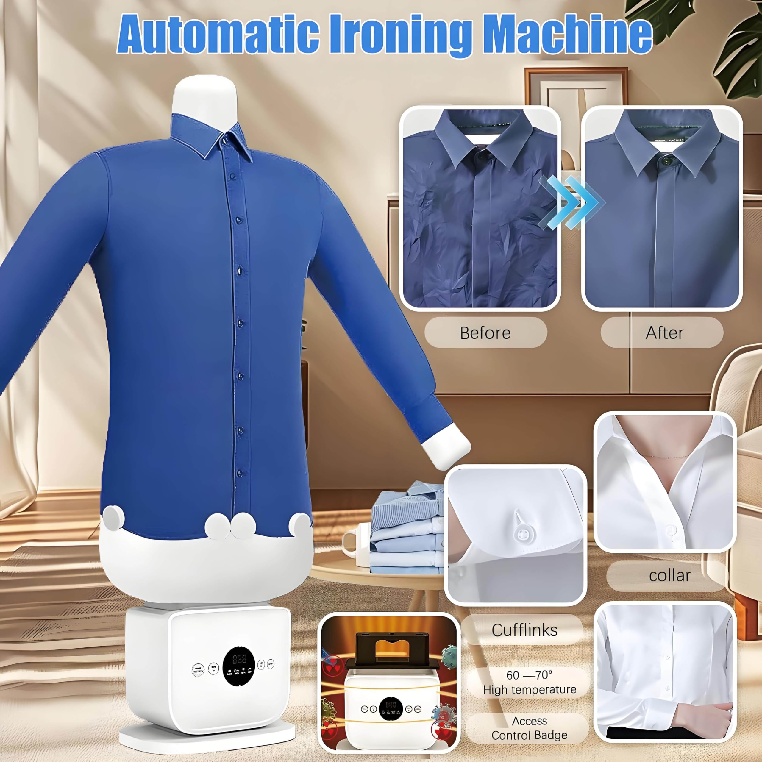 Vaporizador automático de la ropa, solución vertical del planchado de 1400W con el tiempo y la temperatura ajustables, diseño compacto con la aromaterapia incorporada para la eliminación de arrugas si