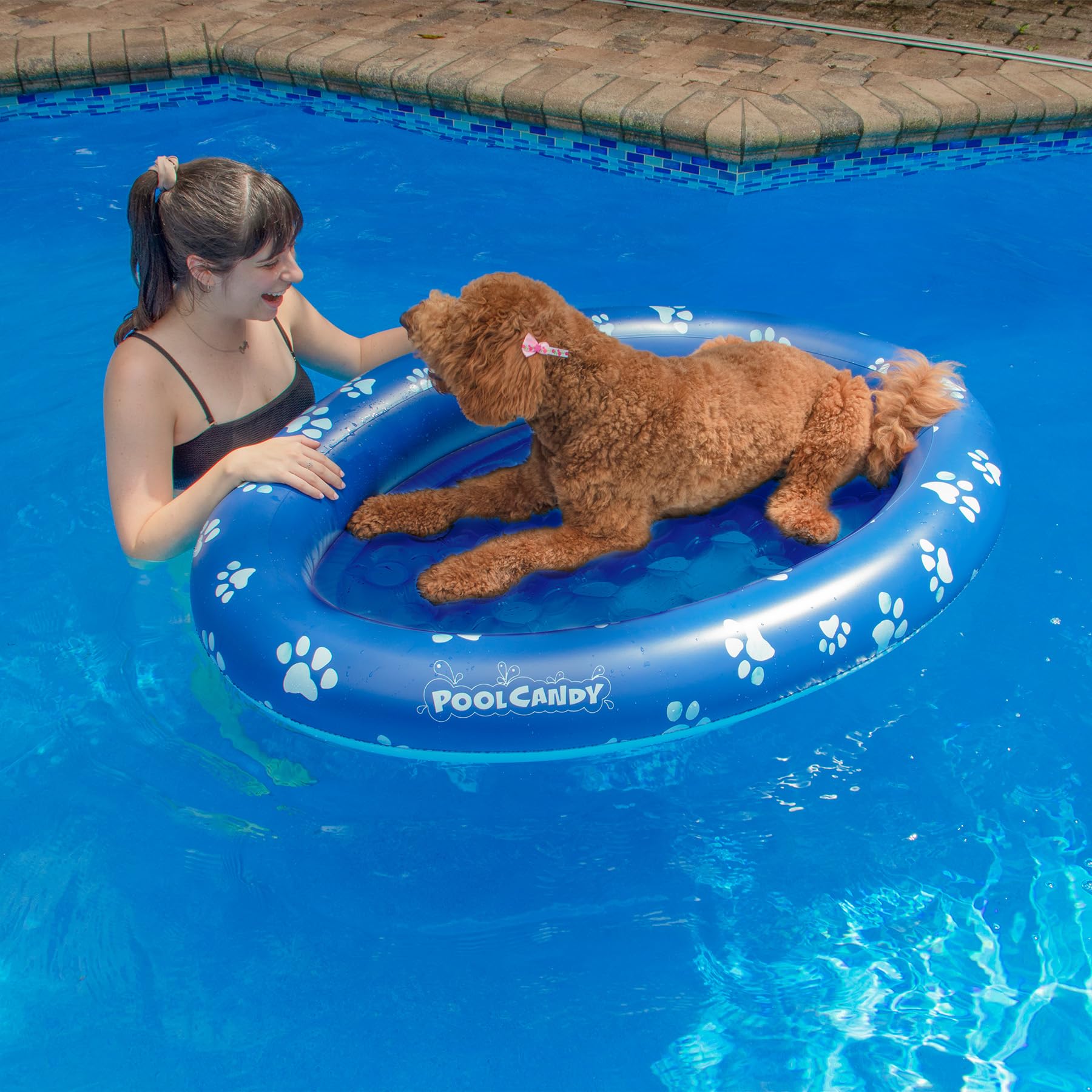 Flotteur Piscine Pour Chien - 80 Kg, PVC 0,35 Mm, Deux Chambres à Air, 120x92 Cm