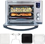 Kenmore Grille-pain Four Air Apéritif - Poulet frit, Rotisserie, Pain de cuisson, Cookie, Pizza Dehydrator Racks Convection Appareils de cuisine 26 Quart Four à friteuse à air Acier inoxydable
