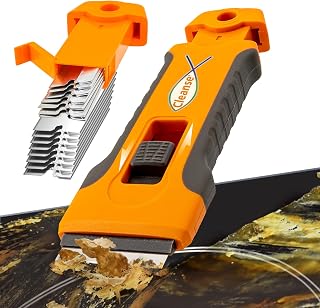 Cleanse Razor Blade Scraper Tool with 15 Extra Blades - Glass Stove Cleaner, Cooktop Scraper, Paint Remover for Glass & More