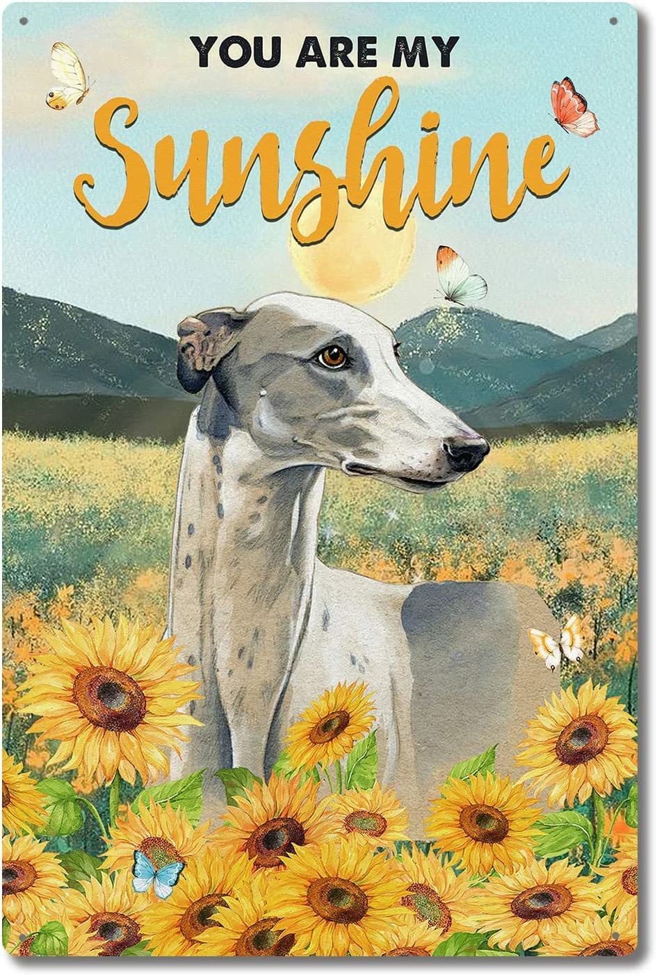 You are My Sunshine Dog Vintage Metal Tin Sign Vintage Wall Decor Vintage Kitchen Baking Tin Sign Home Wall Decor Sign 5.5x8inch