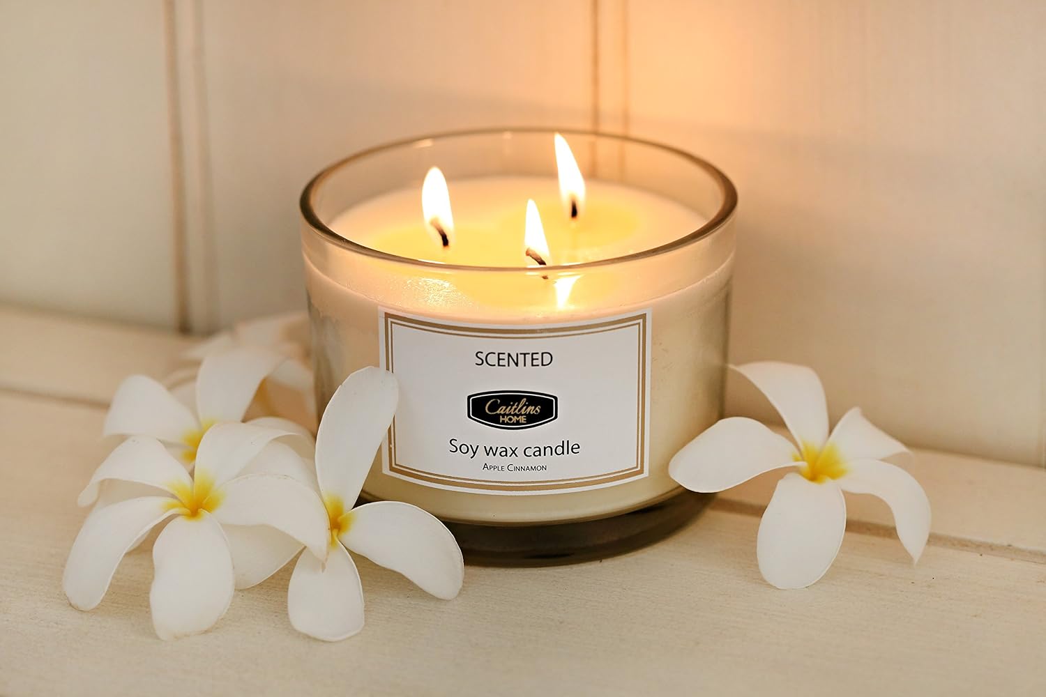 Caitlins Home Lavender Scented Candle 3 Wick Soy Wax Aromatherapy Home Fragrance