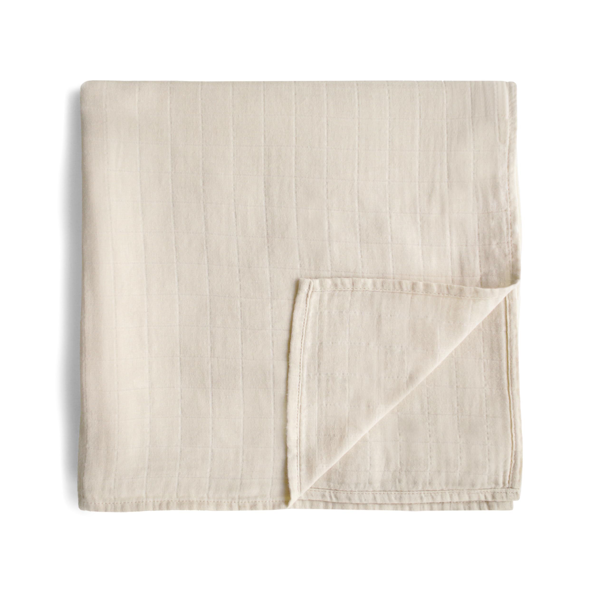 Mushie Fog Muslin Baby Swaddle Blanket | Baby & Toddler Swaddle | Material: 100% Organic Cotton | Pre-Washed For Softness | Breathable | Keep Child Warm & Cuddly (Fog)
