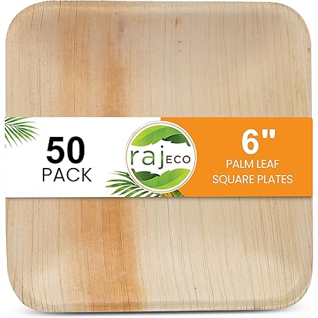Raj Eco Compostable Bamboo Appetizer Plates for Stylish Serving