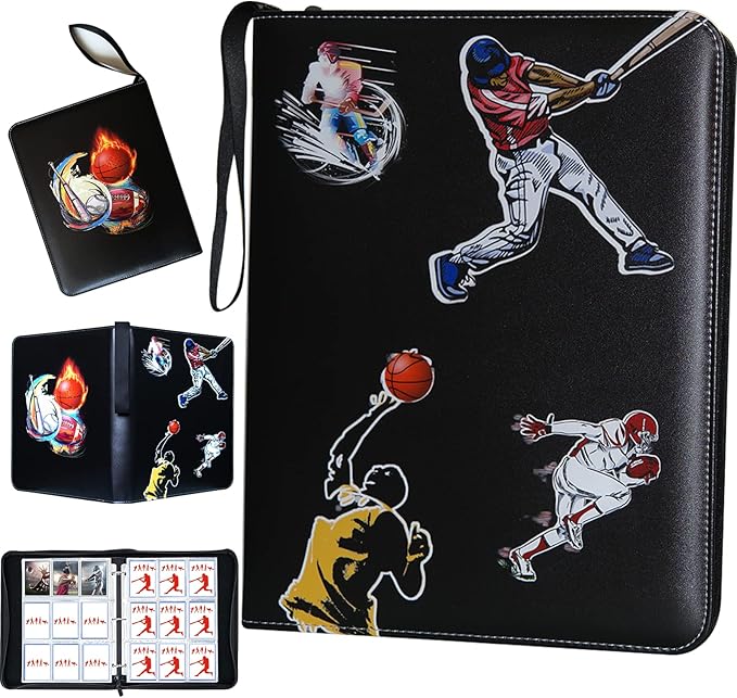 COYORO Large Capacity Sports Card Binder with Zipper, 9