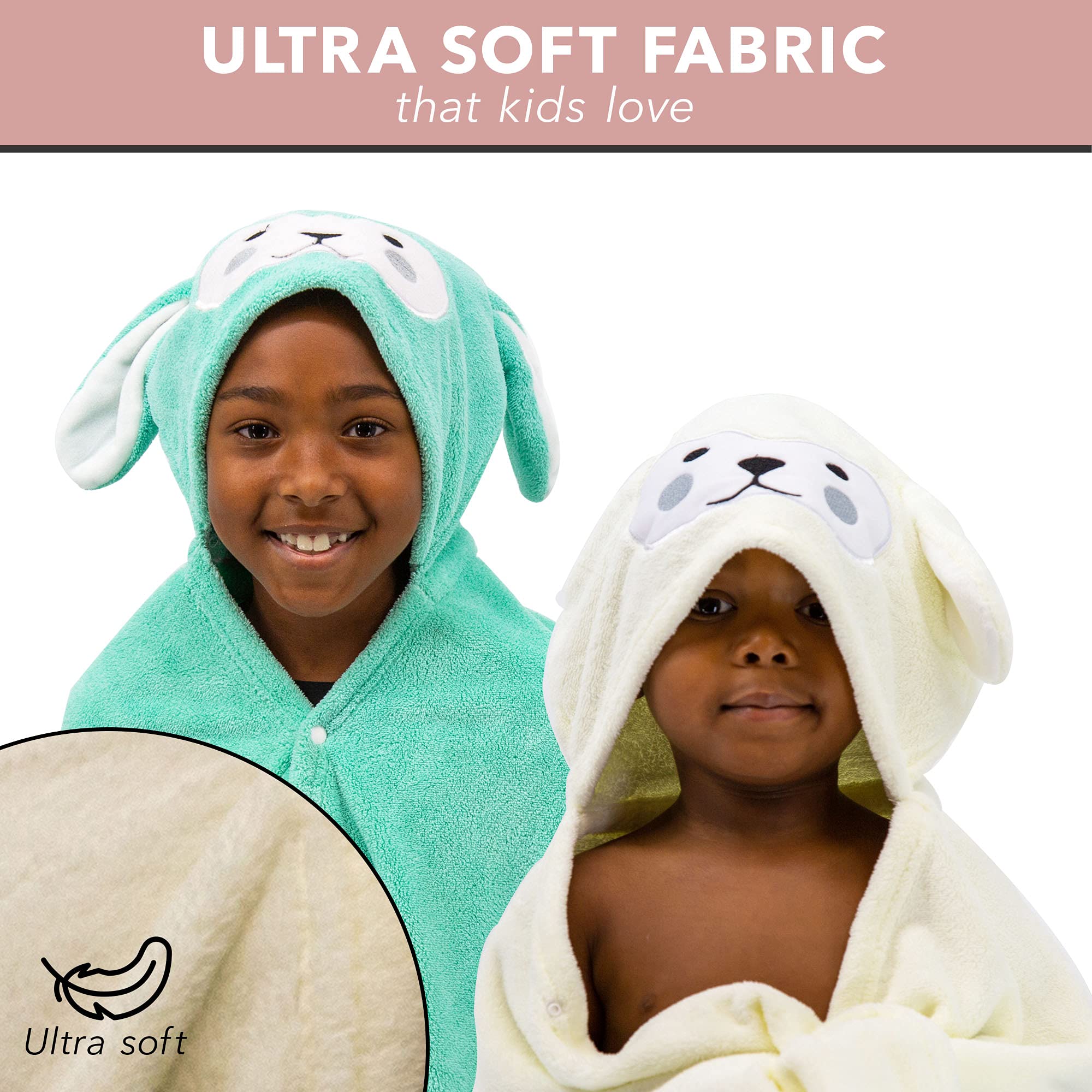 Mothera Toalla de baño con capucha para niños pequeños | Coral Fleece Toallas de baño para niños con capucha de animales | Verde