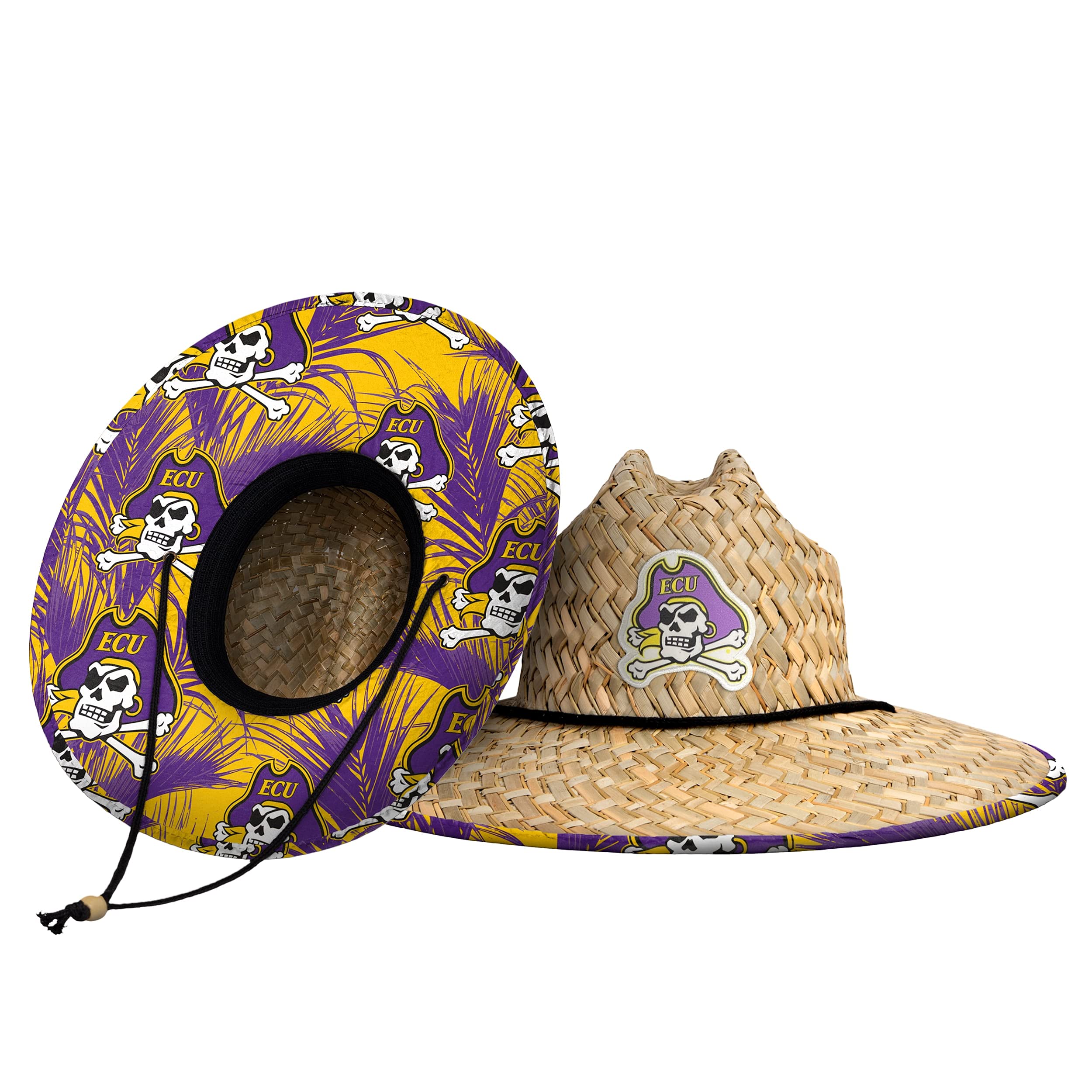 FOCO Men's NCAA College Team Logo Floral Straw Sun Hat
