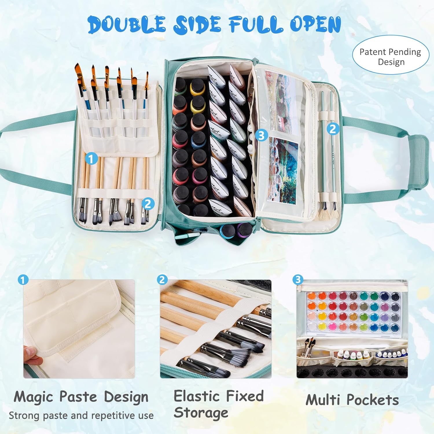 SFYBYHEART Acrylic Paint Storage, Craft Organizer, Art Supply Organizer, Art Tote Bags, Paints Brush Holder for Apple Barrel Acrylic Painting, Palette Board