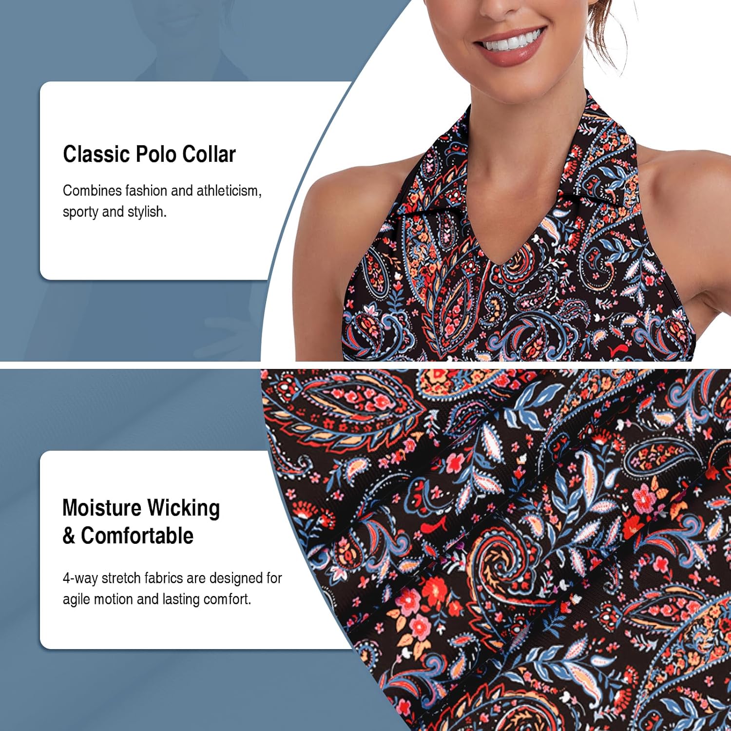 Soneven Women’s Tennis Dress Racerback Sleeveless Golf Dresses with Shorts and Pockets V Neck Workout Athletic Dresses - Image 4