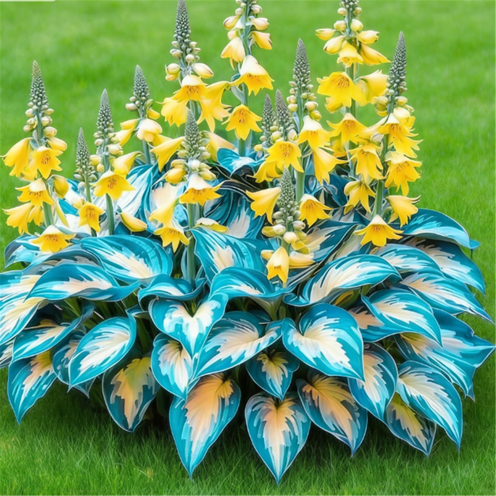 Bare Root Hosta Mixed Seedlings, Many Colors, Fast-Growing, Perfect for Shady Gardens and Flower Bed Edges/that Grow Fast/Golden Jade Carving-6 Roots-Cresiano