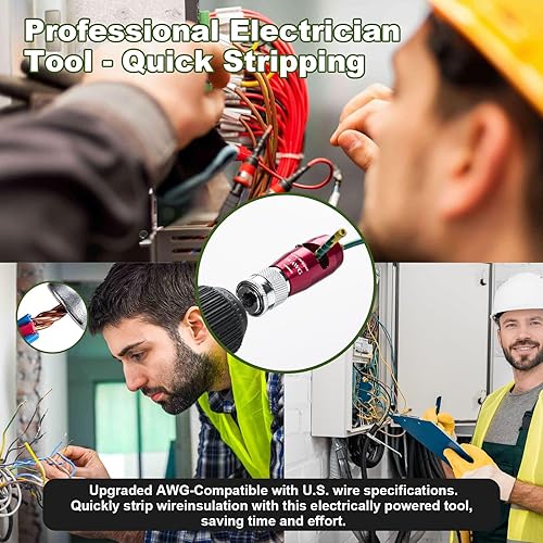 Miniatura 6 de Herramienta de pelacables para taladro, herramienta de pelado de cables mejorada 2025 y conector de torsión de cables para cortadores 6-14 AWG, 8 en