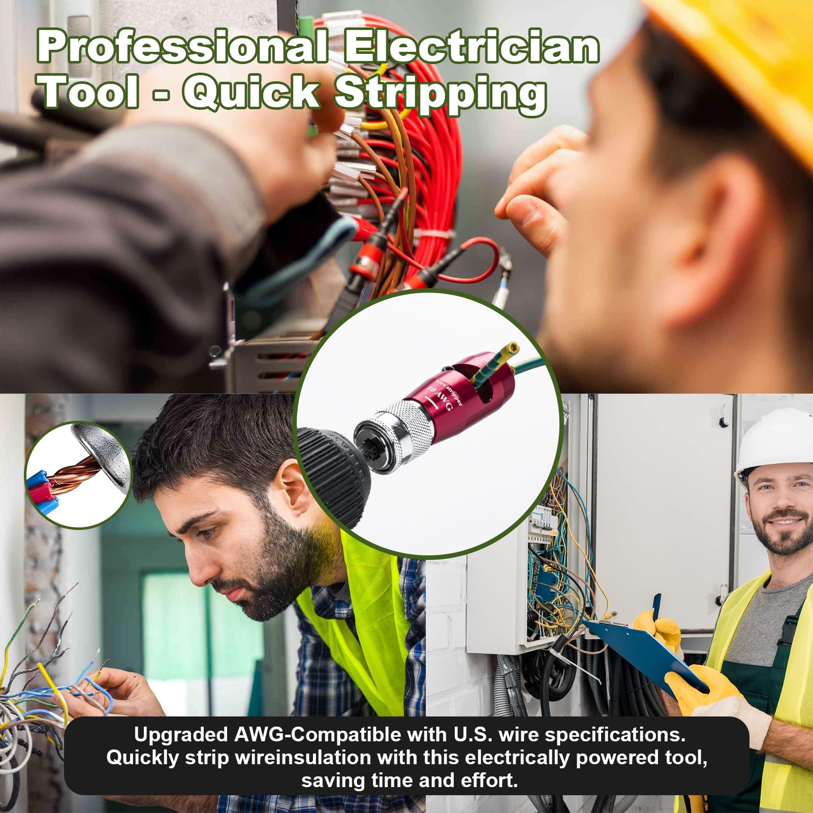 Herramienta pelacables Twister para taladro, herramienta pelacables mejorada 2024 y conector de torsión de alambre para cortadores 6-14 AWG, herramienta profesional 8 en 1 para electricista