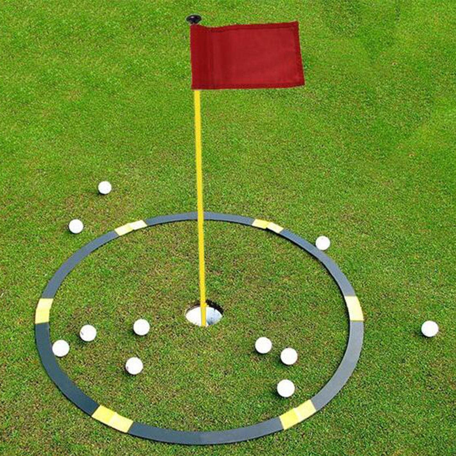 Rockible Mini Drapeau de Golf Double Face 420D Nylon Double Couture Entraînement Vert