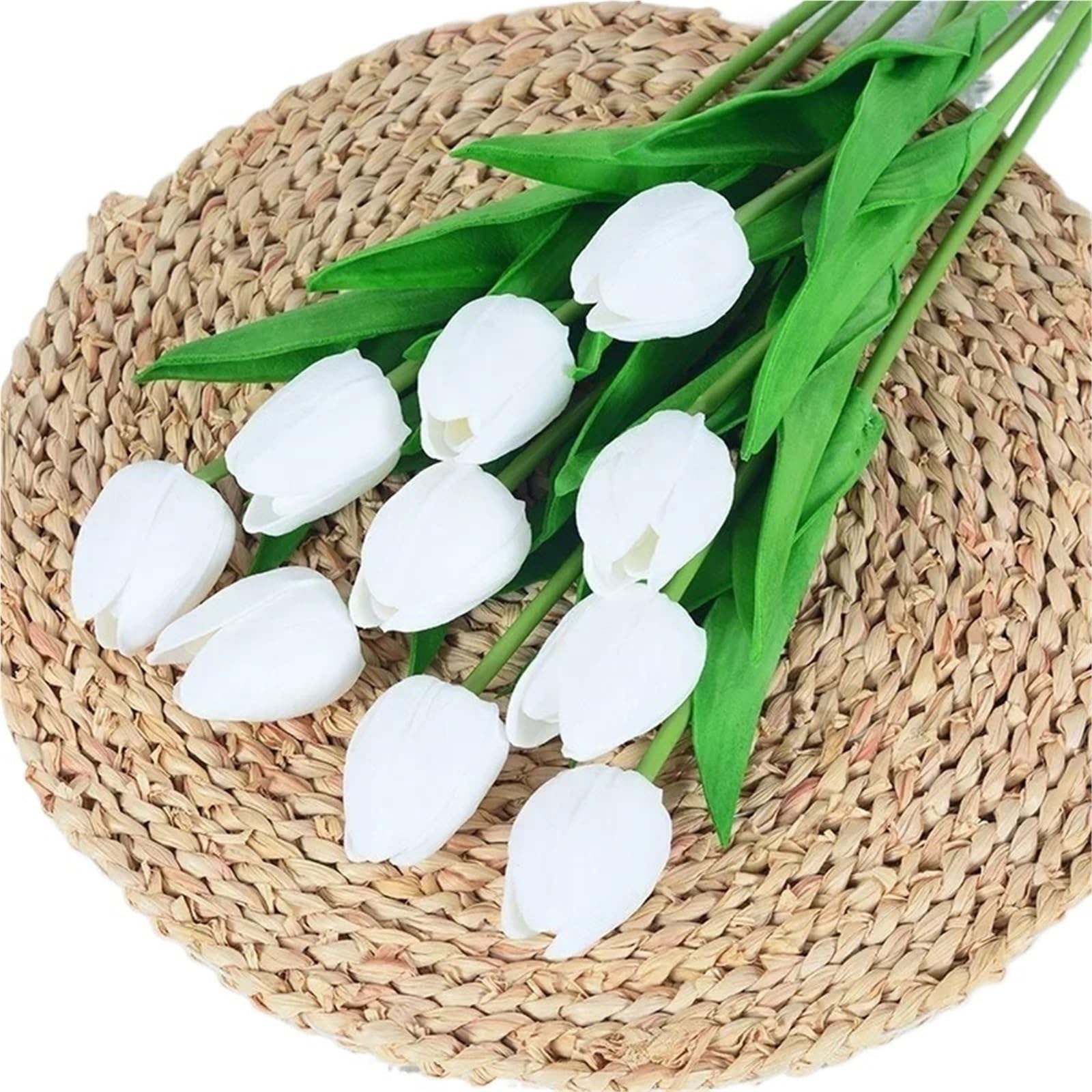 Dcrxz Artificial Flowers 10PCS Artificial Tulip Flower Bouquet Real Touch PE Foam Fake Flower for Wedding Decoration Flowers for Home Garden Decoraive(A-01)