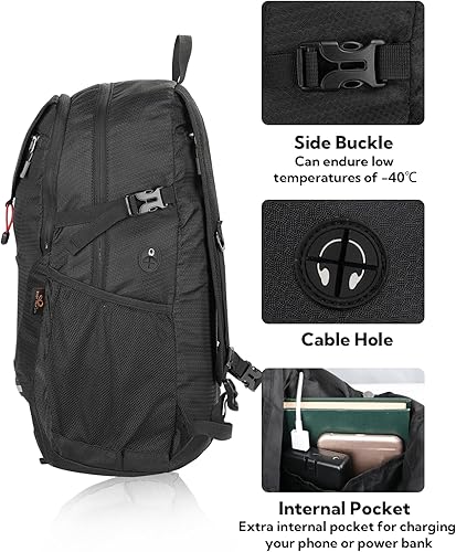 Miniatura 4 de WATERFLY Mochila de senderismo ligera y plegable Mochila de viaje plegable Ultraligero Camping Day Pack para Mujer Hombre