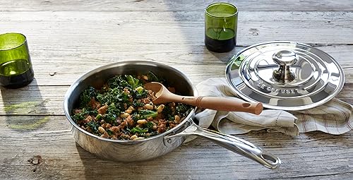 Miniatura 5 de Le Creuset Sartén de acero inoxidable de tres capas, 3 cuartos de galón.